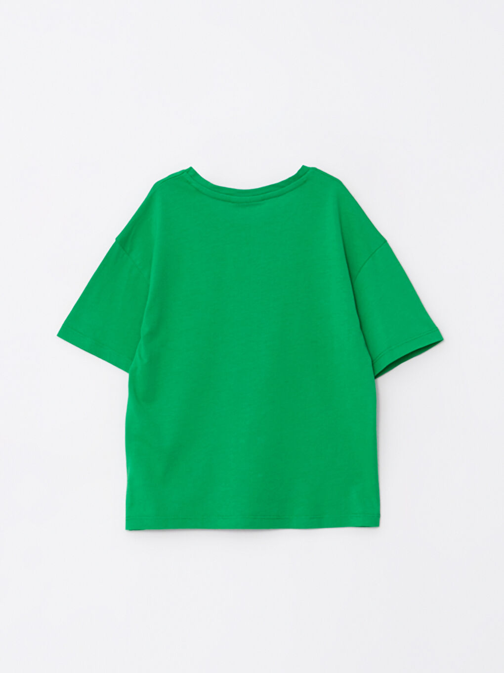 Crew Neck Printed Short Sleeve Cotton Girl T-shirt-1