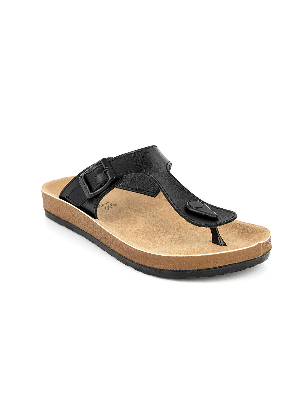 Siyah Tek Bantlı Parmak Arası Kadın Terlik-2