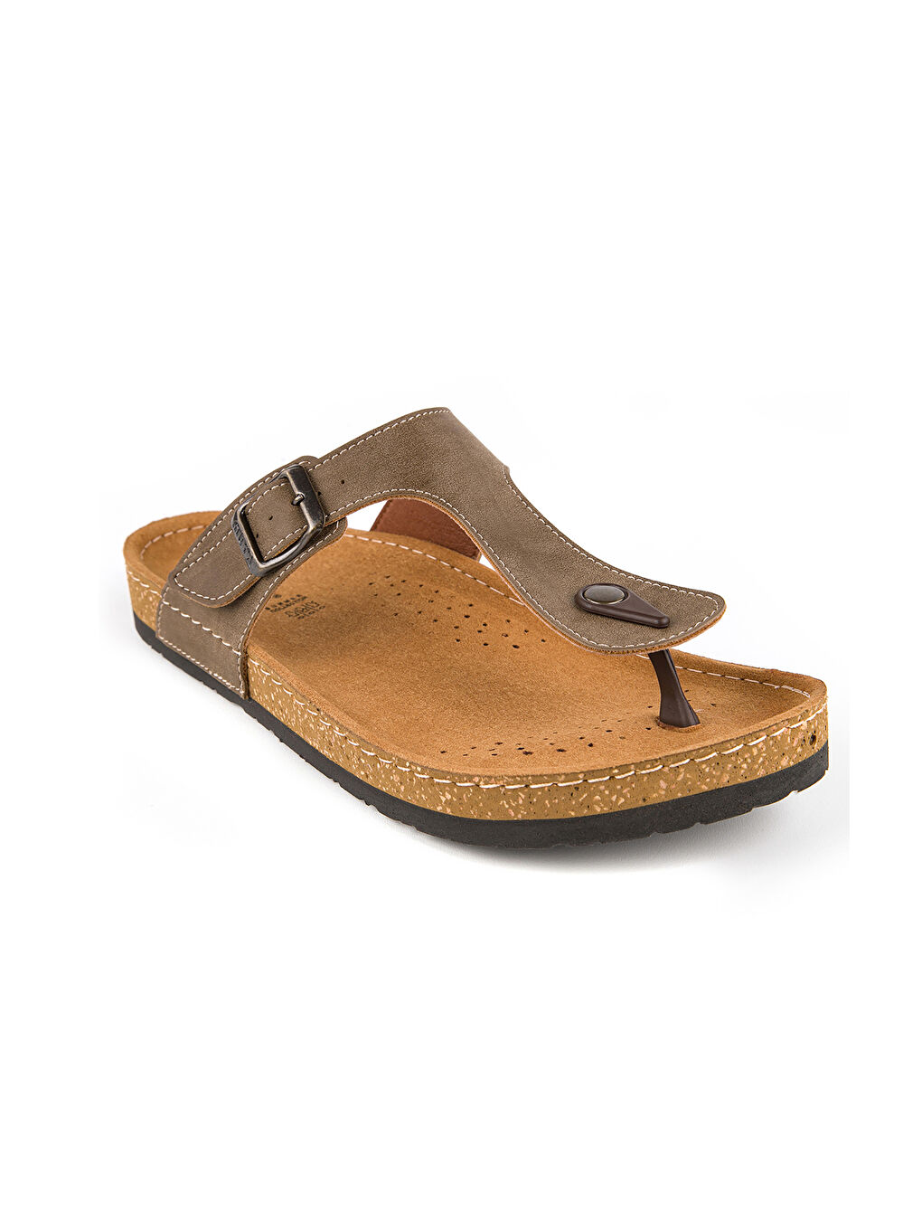 Bej Tek Bantlı Parmak Arası Erkek Terlik-2