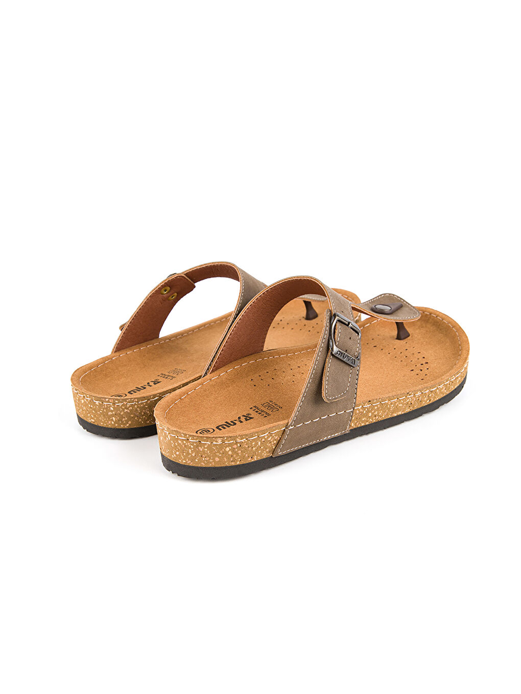 Bej Tek Bantlı Parmak Arası Erkek Terlik-5