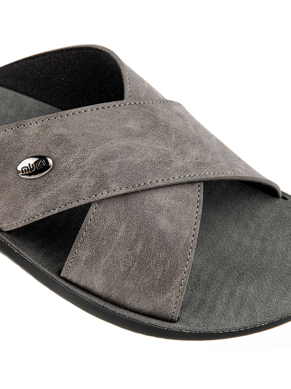 Gri Çapraz Bantlı Erkek Terlik-3