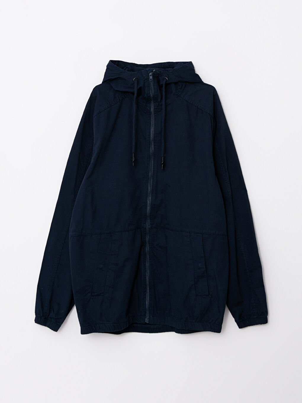 Lacivert Standart Kalıp Kapüşonlu Erkek Mont-6