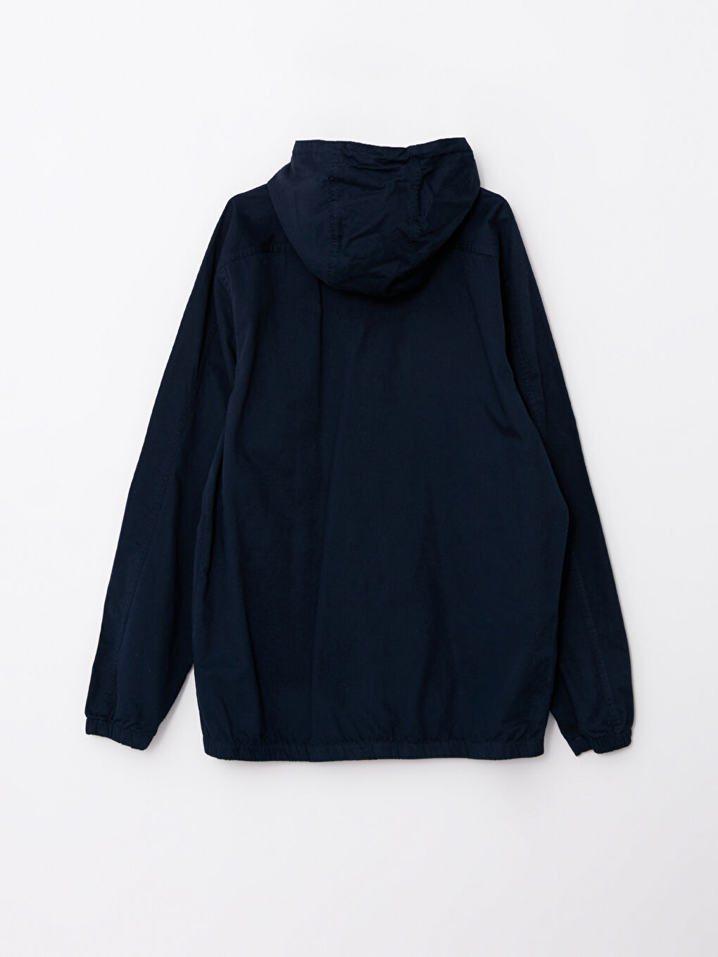 Lacivert Standart Kalıp Kapüşonlu Erkek Mont-8