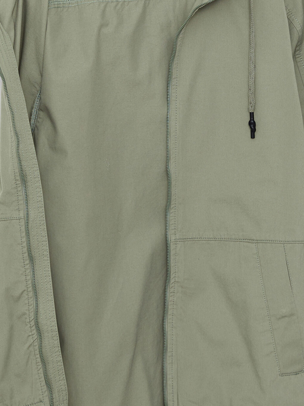 Yeşil Standart Kalıp Kapüşonlu Erkek Mont-1