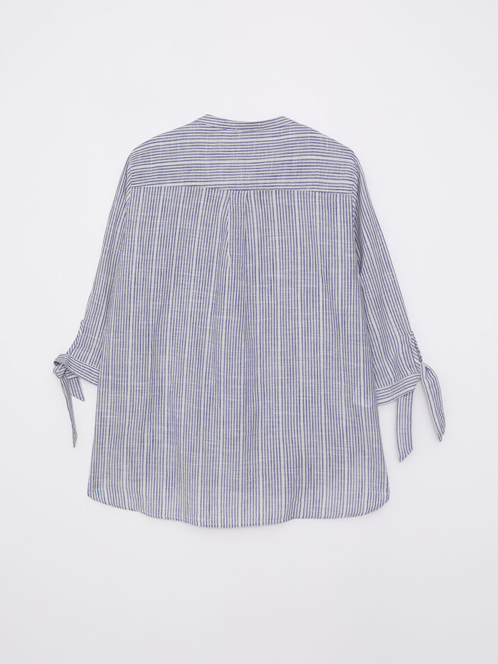 LCW Grace Grandad Collar Striped Cotton Women's Shirt -S2M912Z8-LEL
