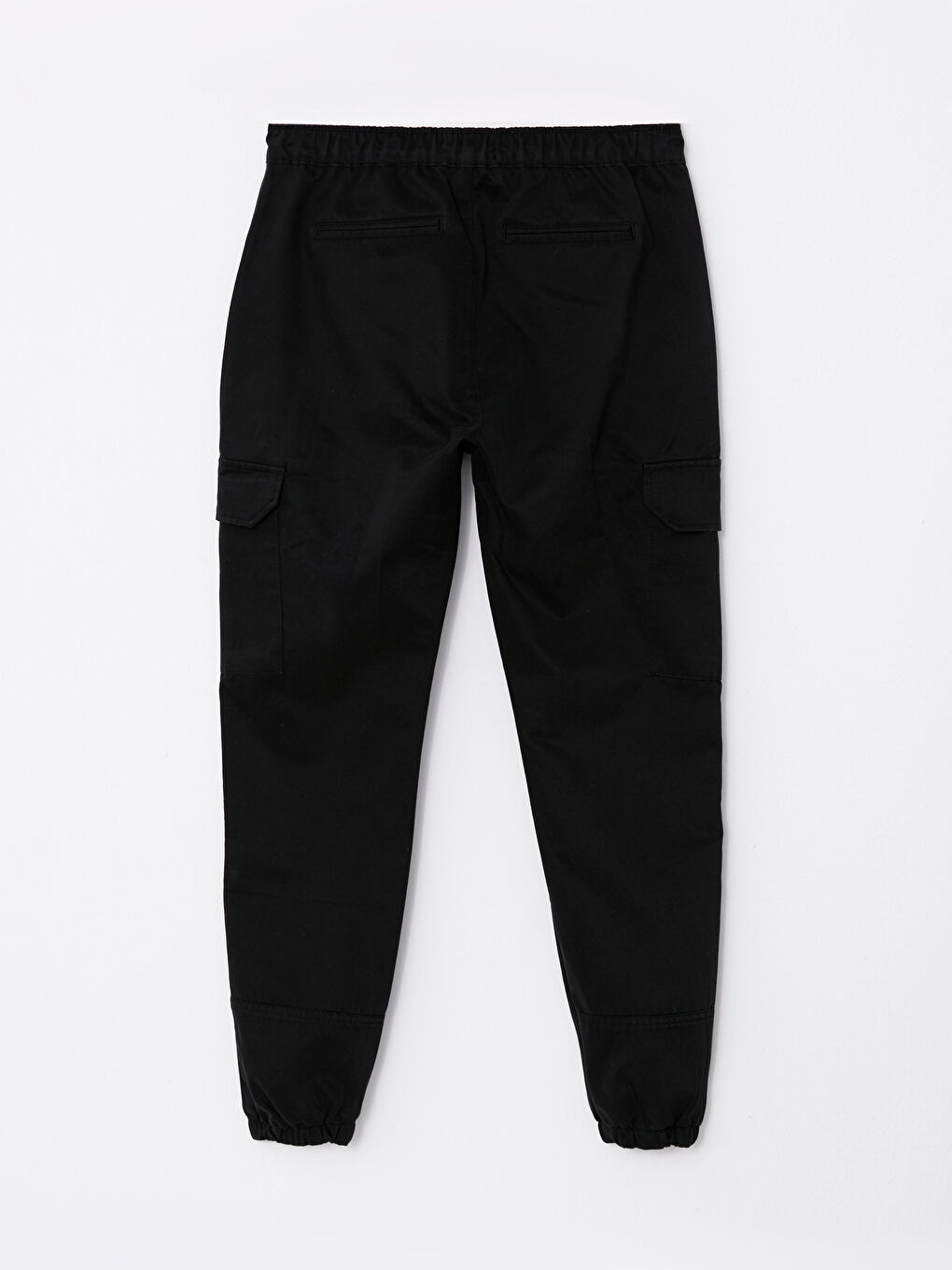 Siyah Slim Fit Gabardin Erkek Kargo Pantolon-6