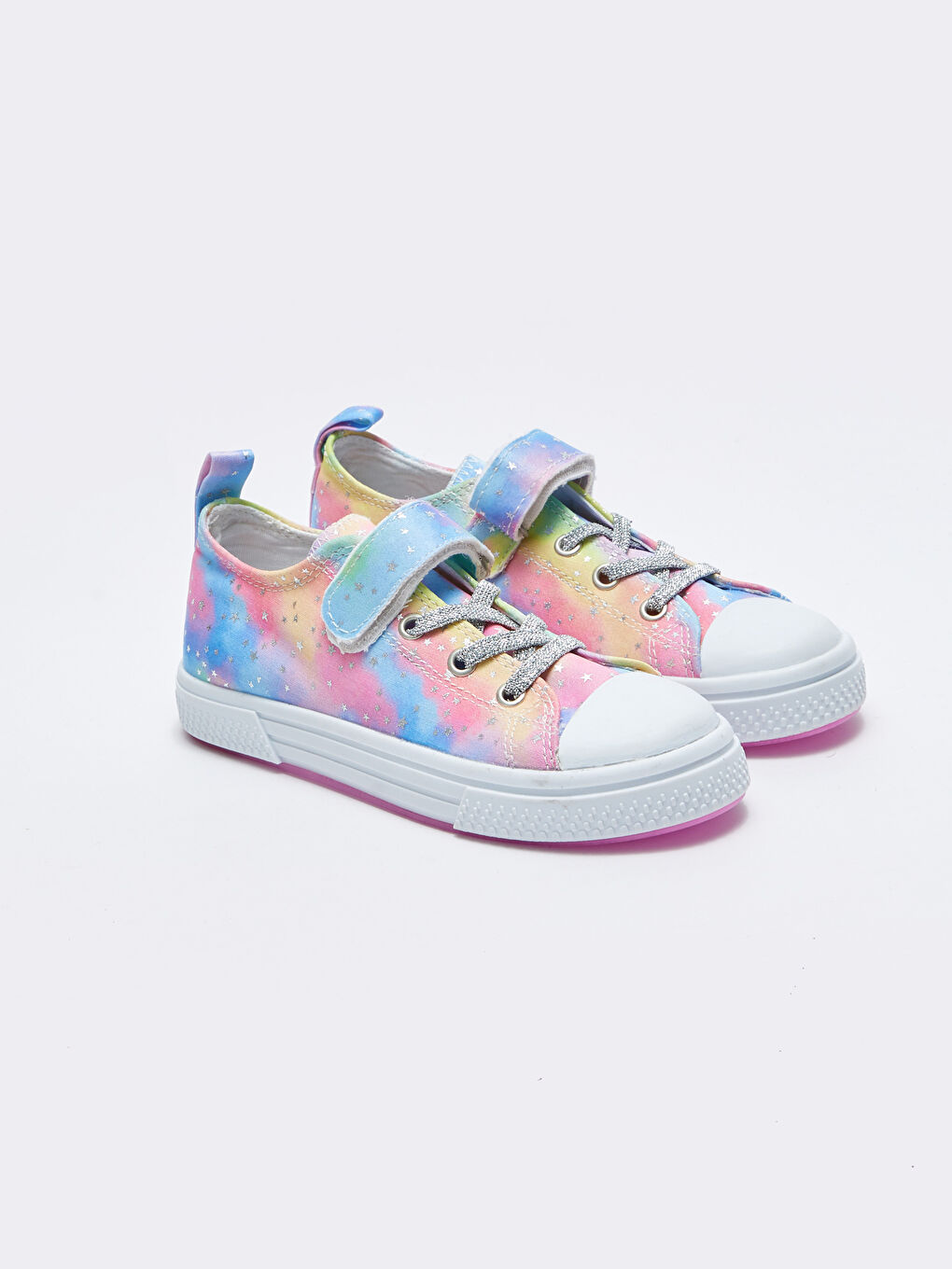 Karışık Bağcık ve Cırt Cırtlı Kız Çocuk Spor Ayakkabı