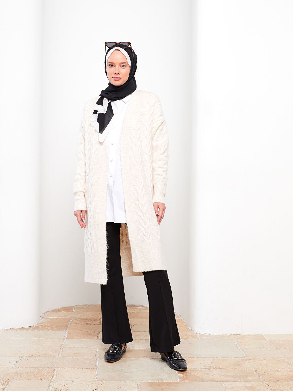 Siyah Kadın Düz  Şal-2