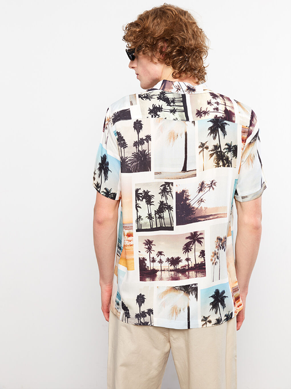 Regular Fit Short Sleeve Printed Viscose Men's Shirt -S2MA42Z8-LQB