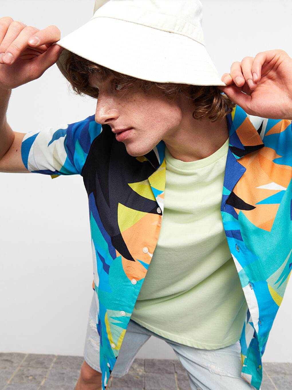 Regular Fit Short Sleeve Patterned Men's Shirt