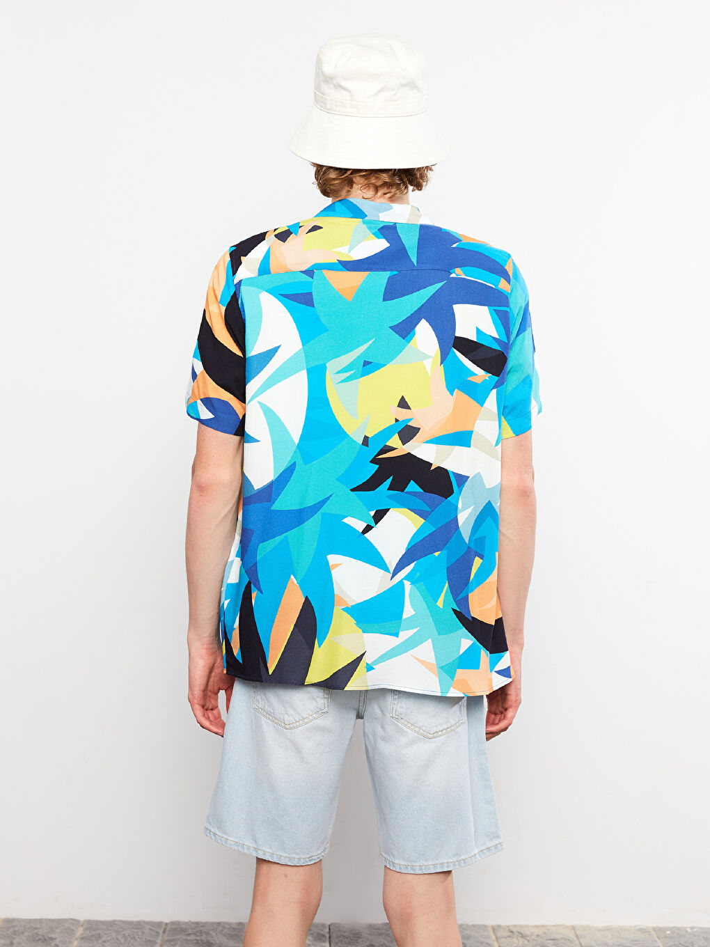 Regular Fit Short Sleeve Patterned Men's Shirt-5