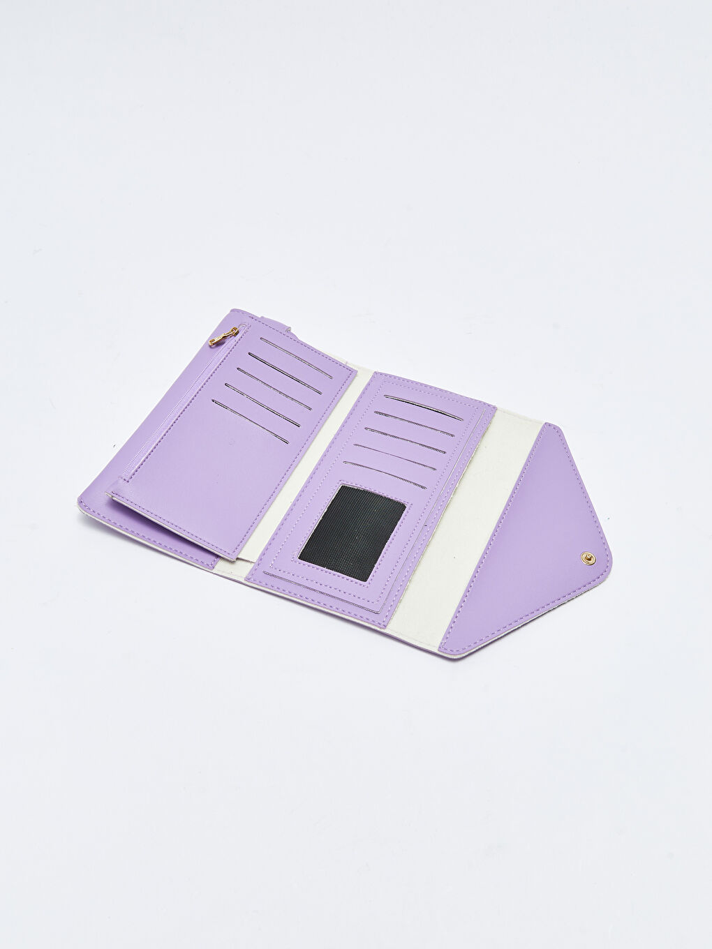 Portefeuille à Rabat Aspect Cuir pour Femmes-3