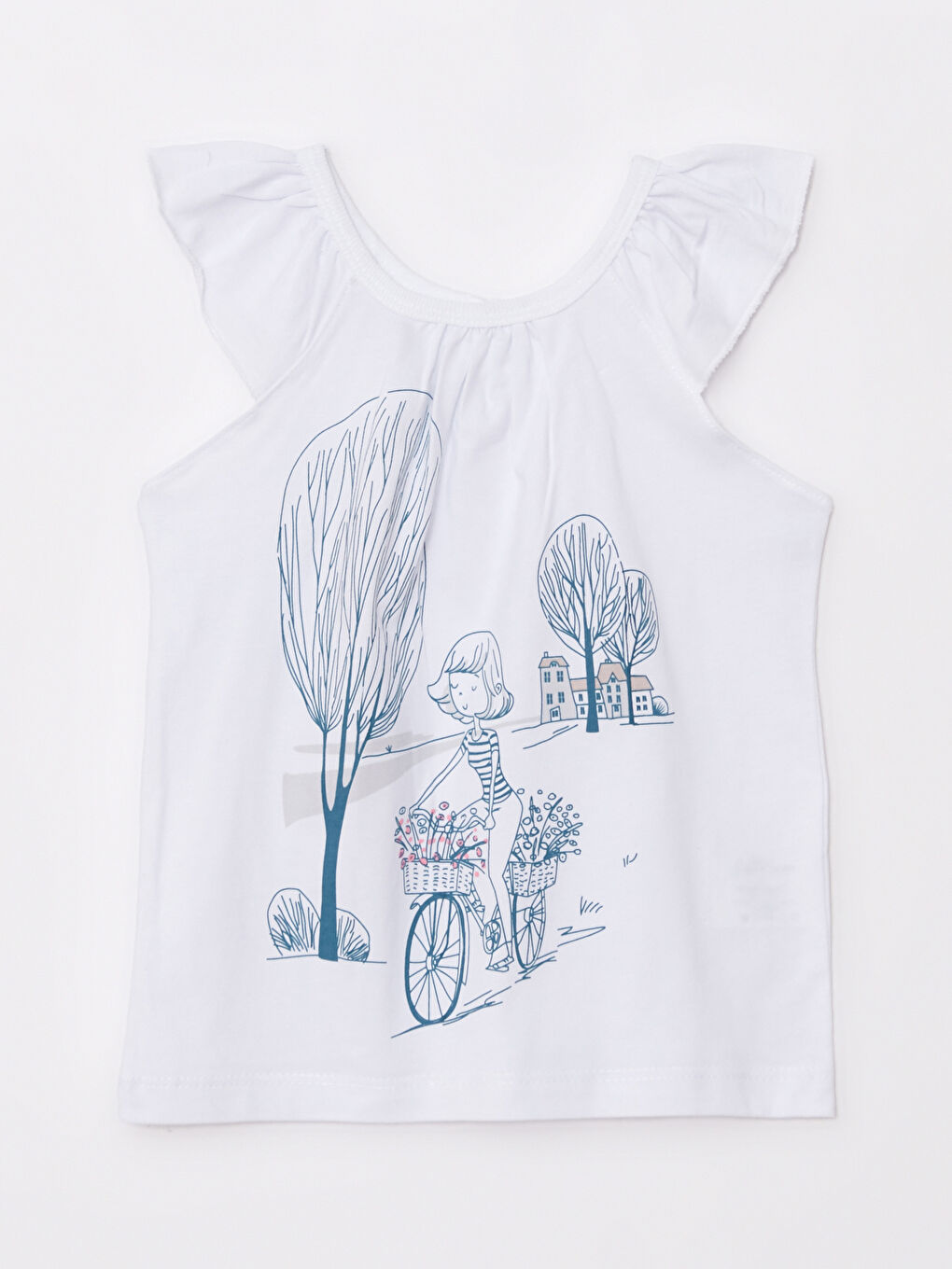 Beyaz Baskılı Kız Bebek 2'li Takım-1