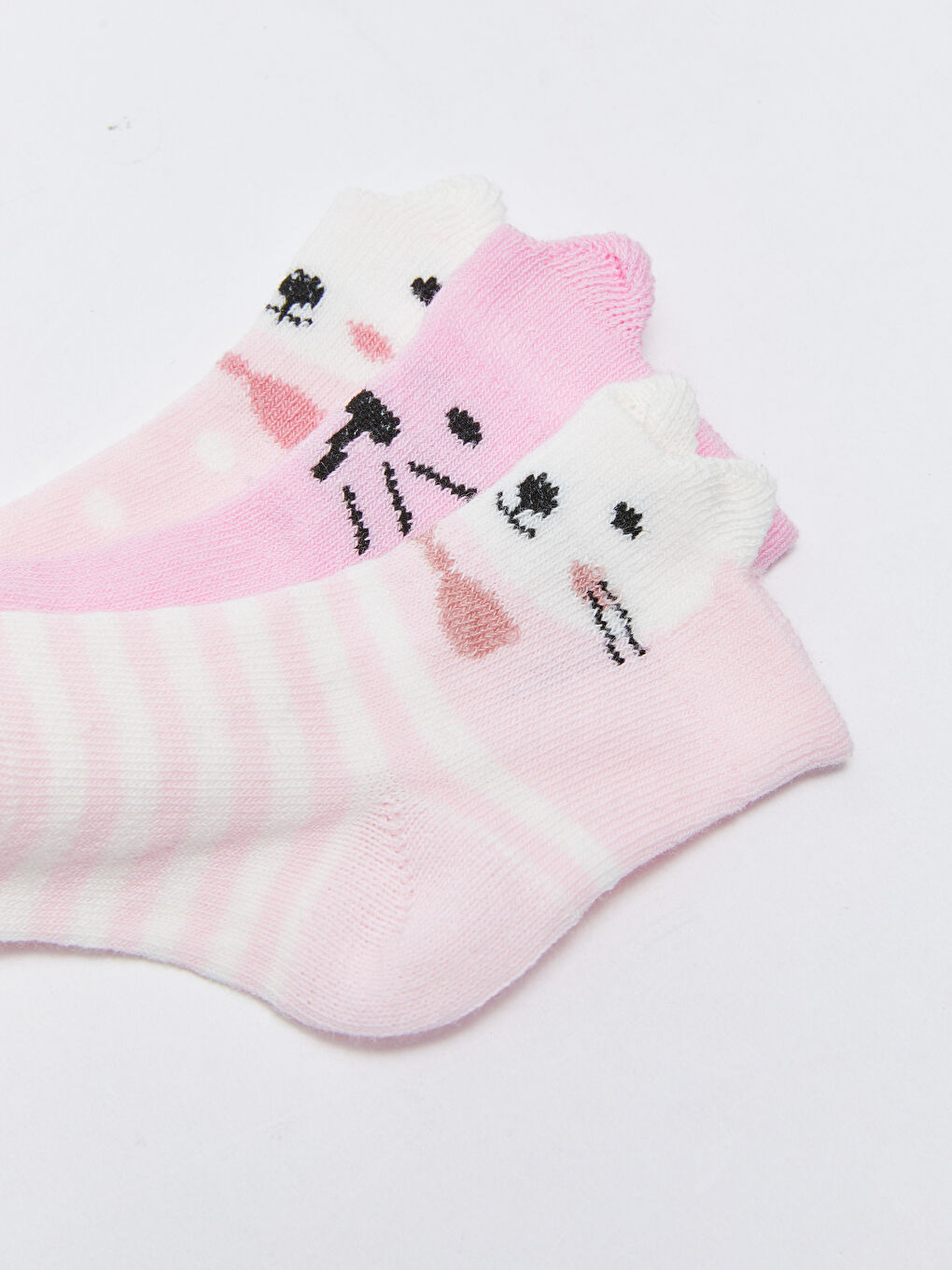 Pembe Kız Bebek Soket Çorap 3'lü-2