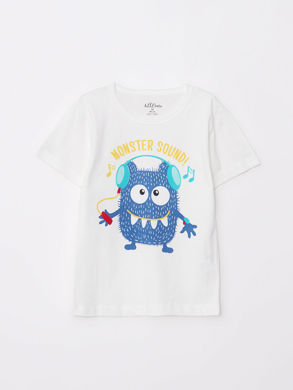 Beyaz Bisiklet Yaka Erkek Bebek 2'li Takım-1