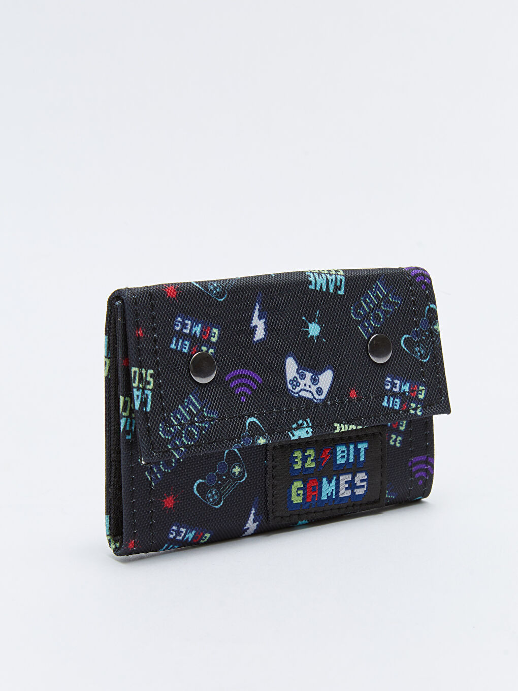 Siyah Yazı Baskılı Erkek Çocuk Cüzdan-1