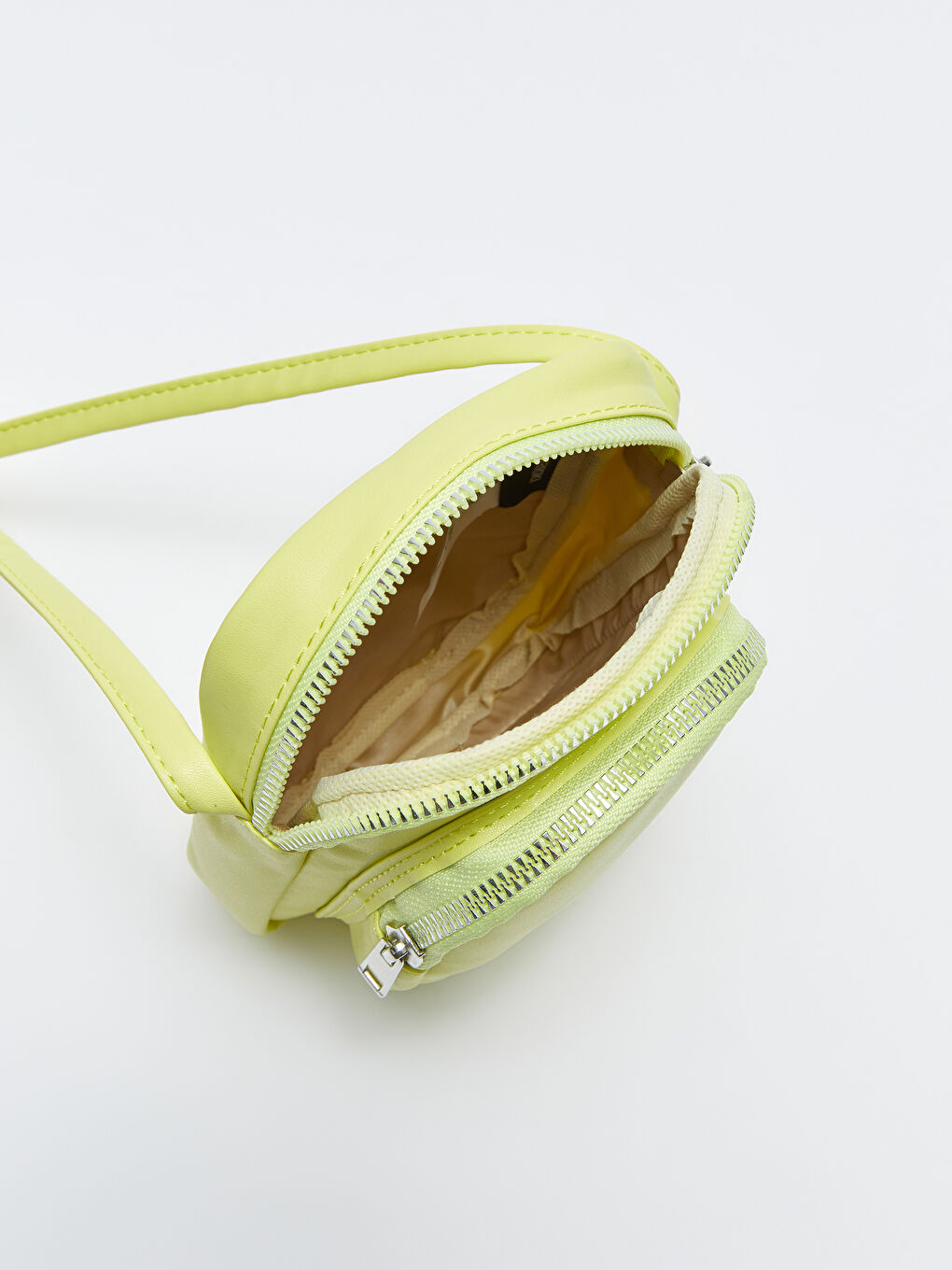 Sarı Deri Görünümlü Kadın Telefon Çantası-4