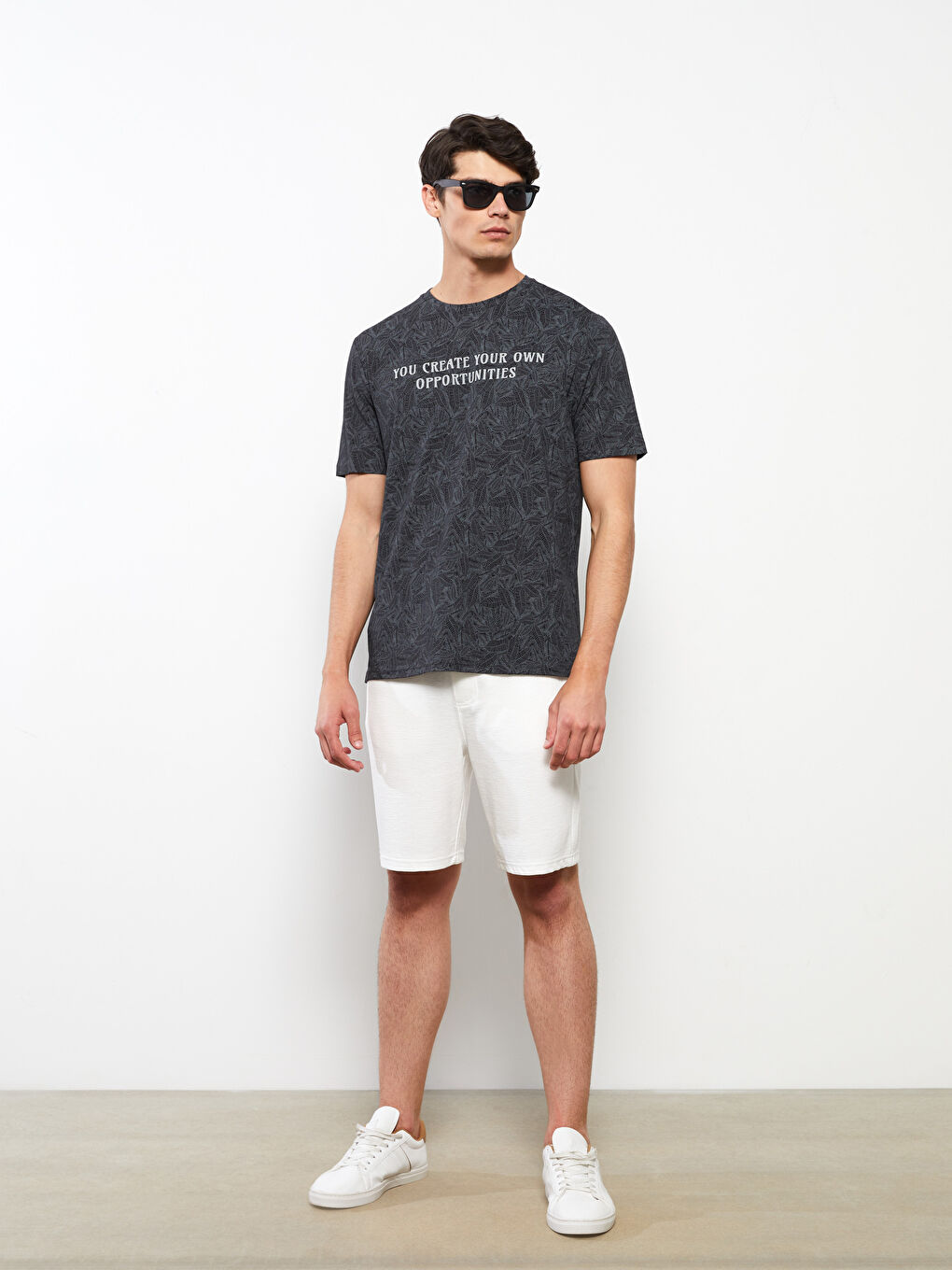 Футболка Мужская с Круглым Вырезом, Коротким Рукавом, С Принтом, Из Гребенного Хлопка