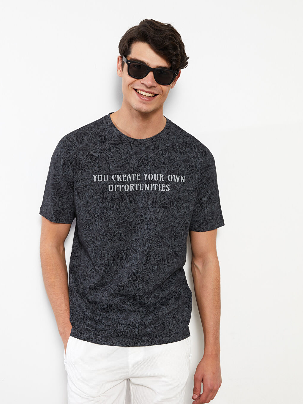 Футболка Мужская с Круглым Вырезом, Коротким Рукавом, С Принтом, Из Гребенного Хлопка-2
