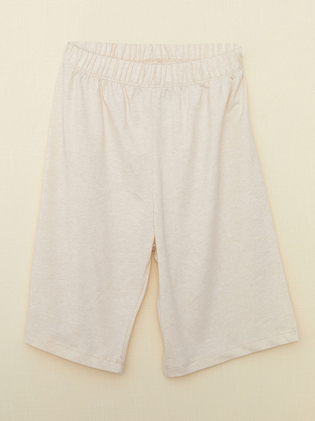 Bej Bisiklet Yaka Baskılı Kısa Kollu Erkek Çocuk Şortlu Pijama Takımı-3