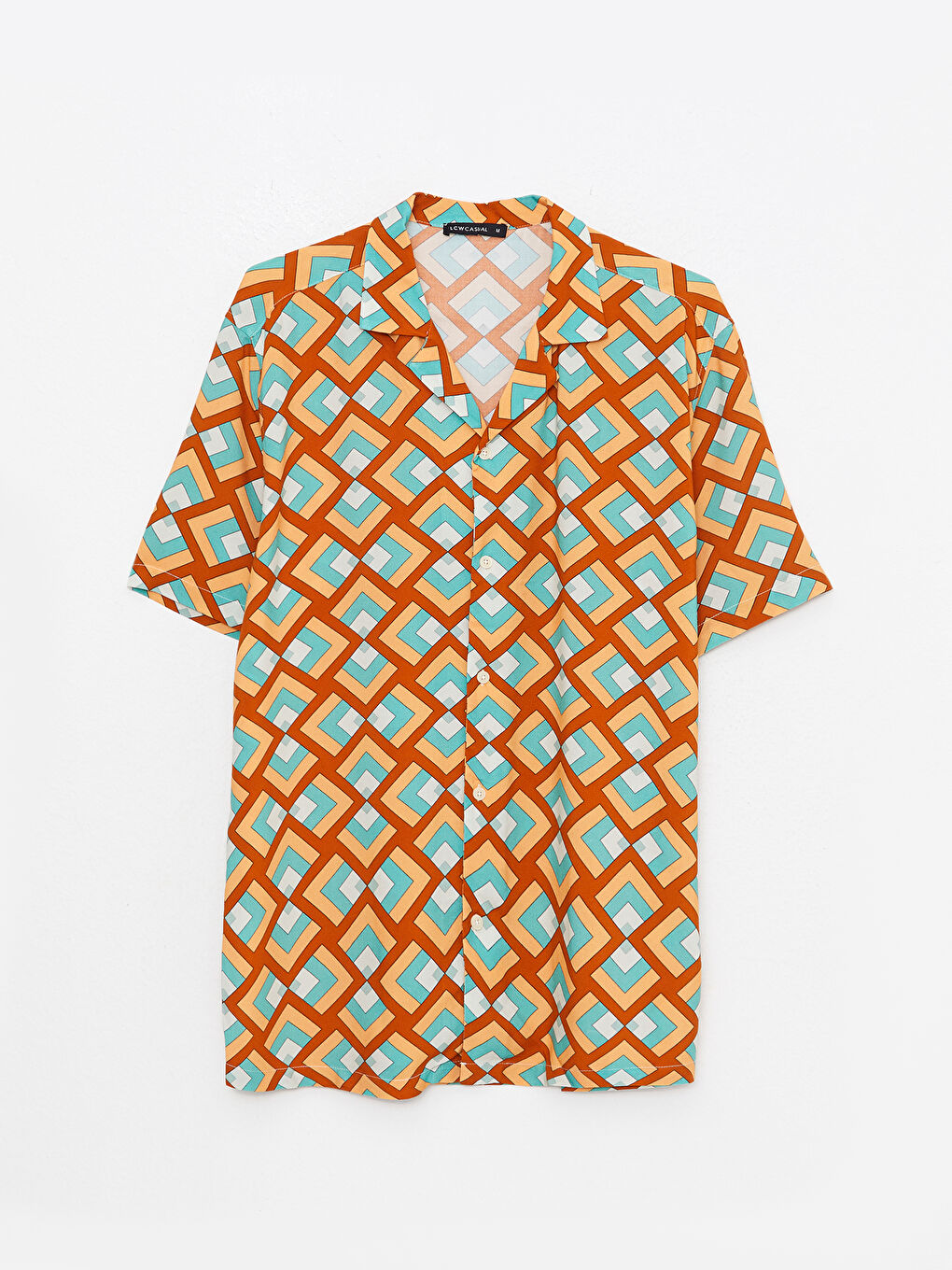 Karışık Regular Fit Kısa Kollu Desenli Viskon Erkek Gömlek-5