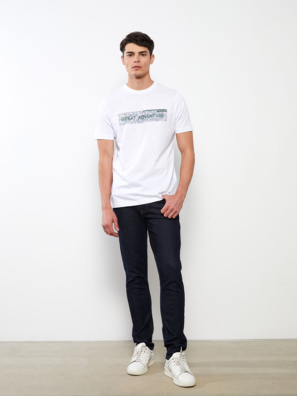 Футболка Мужская с Круглым Вырезом, Коротким Рукавом, С Принтом, Из Гребенного Хлопка