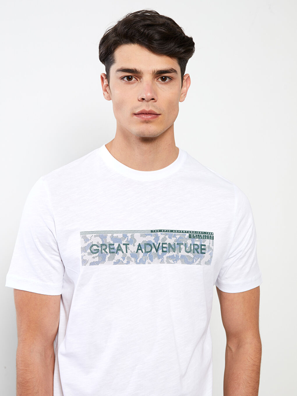 Футболка Мужская с Круглым Вырезом, Коротким Рукавом, С Принтом, Из Гребенного Хлопка-2