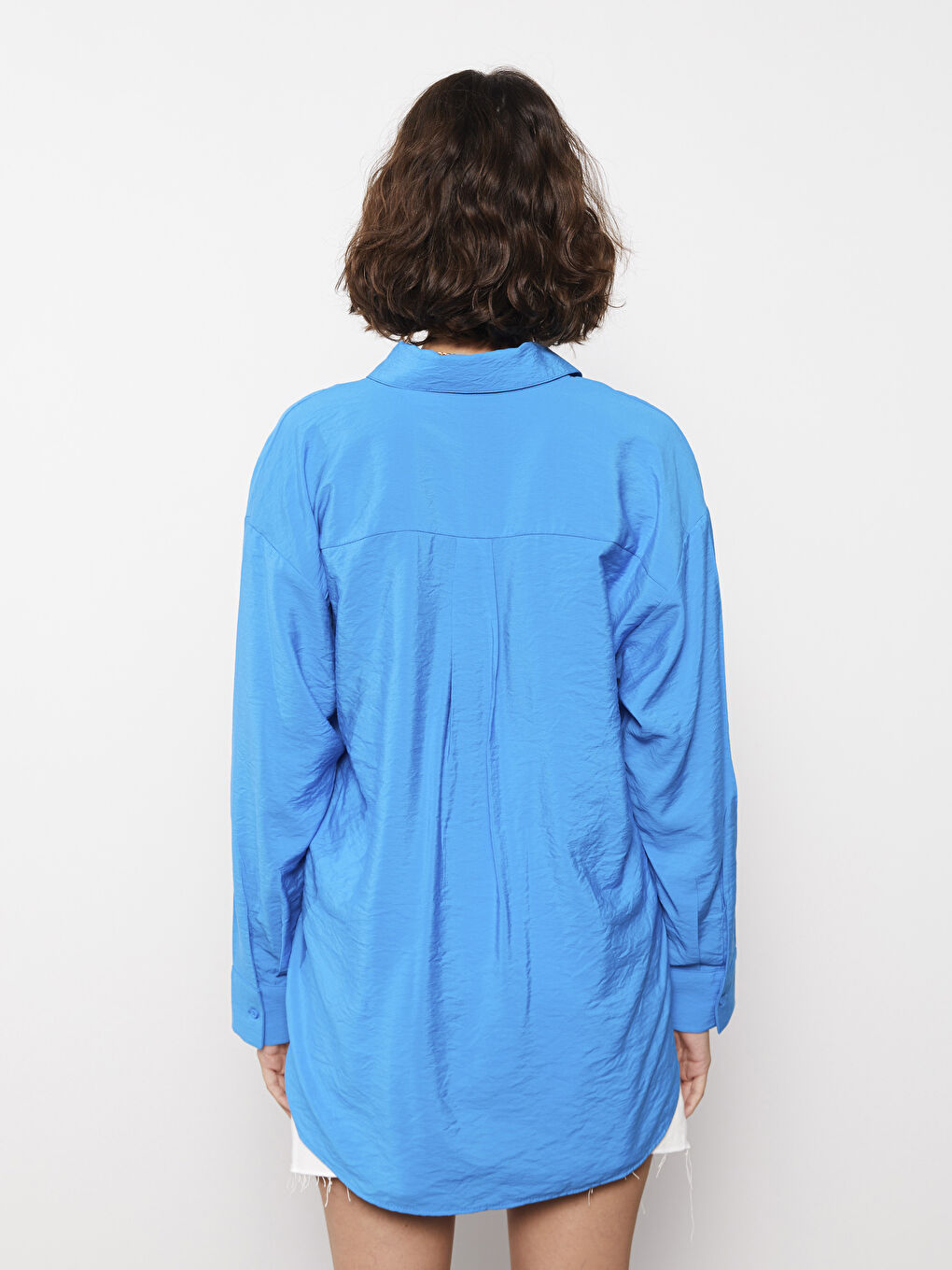 Chemise Boutonnée à Manches Longues Régulière pour Femmes-4