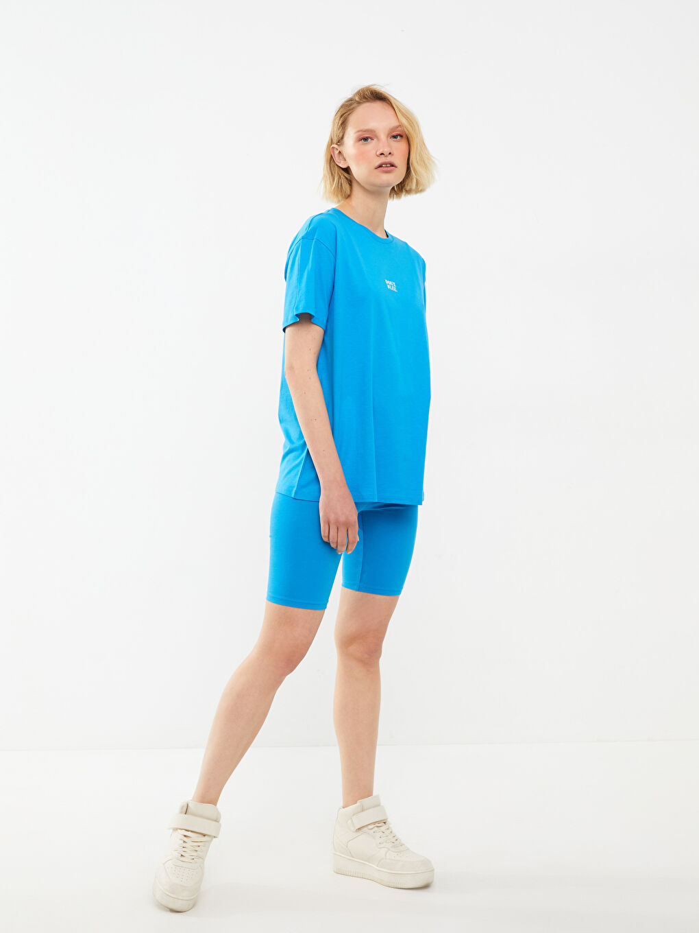 Tricou pentru Femei din Bumbac cu Mânecă Scurtă, Imprimat cu Litere, Guler Rotund