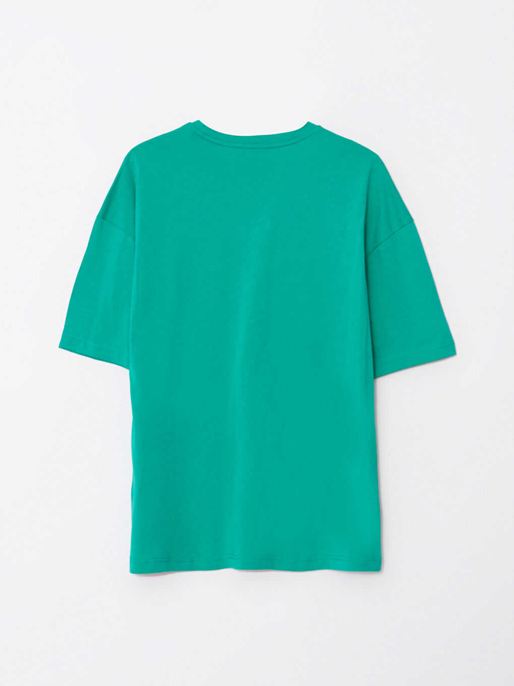 Yeşil Bisiklet Yaka Kısa Kollu Baskılı Penye Erkek Tişört-1