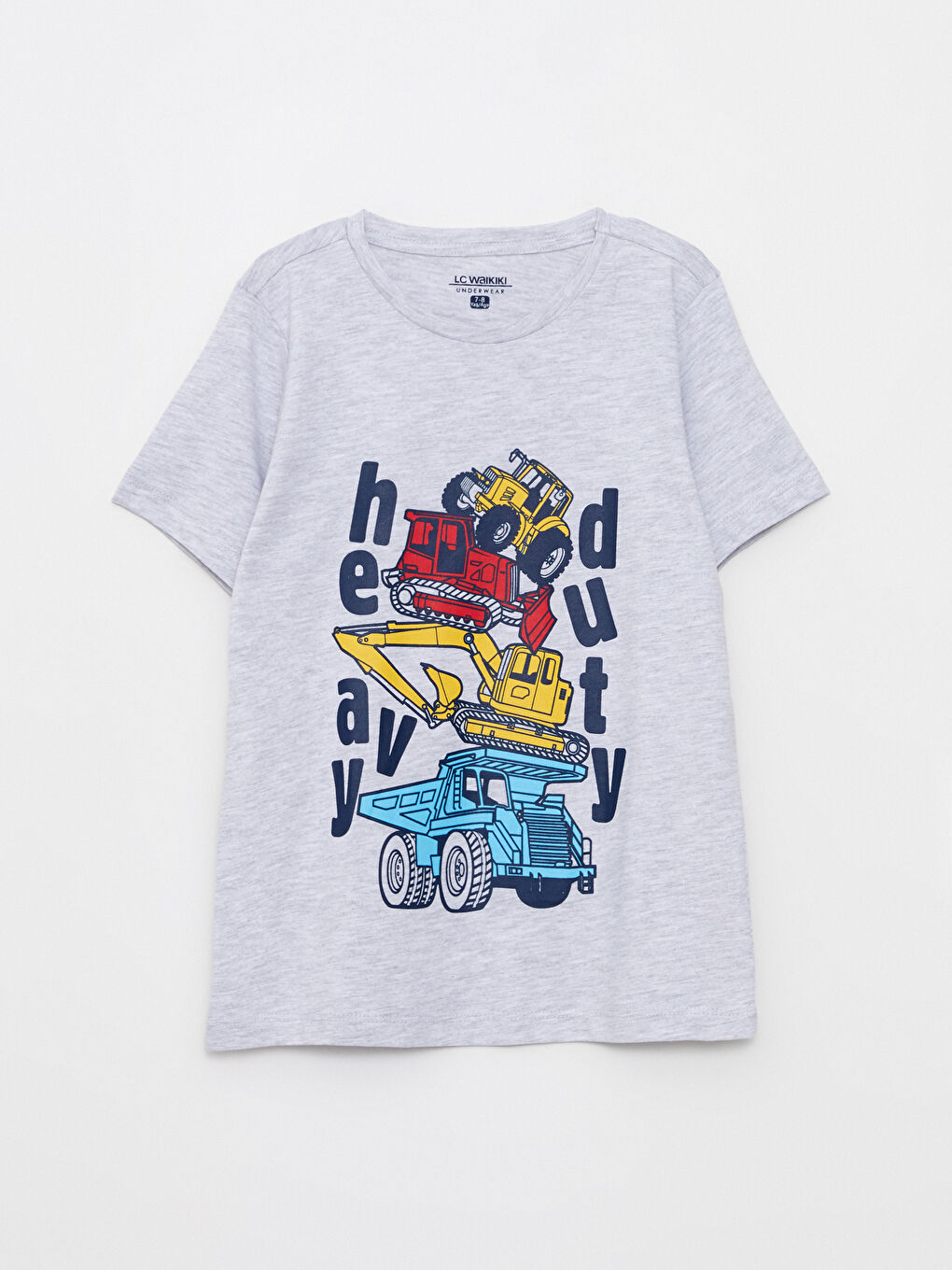 Gri Bisiklet Yaka Baskılı Kısa Kollu Erkek Çocuk Şortlu Pijama Takımı-1