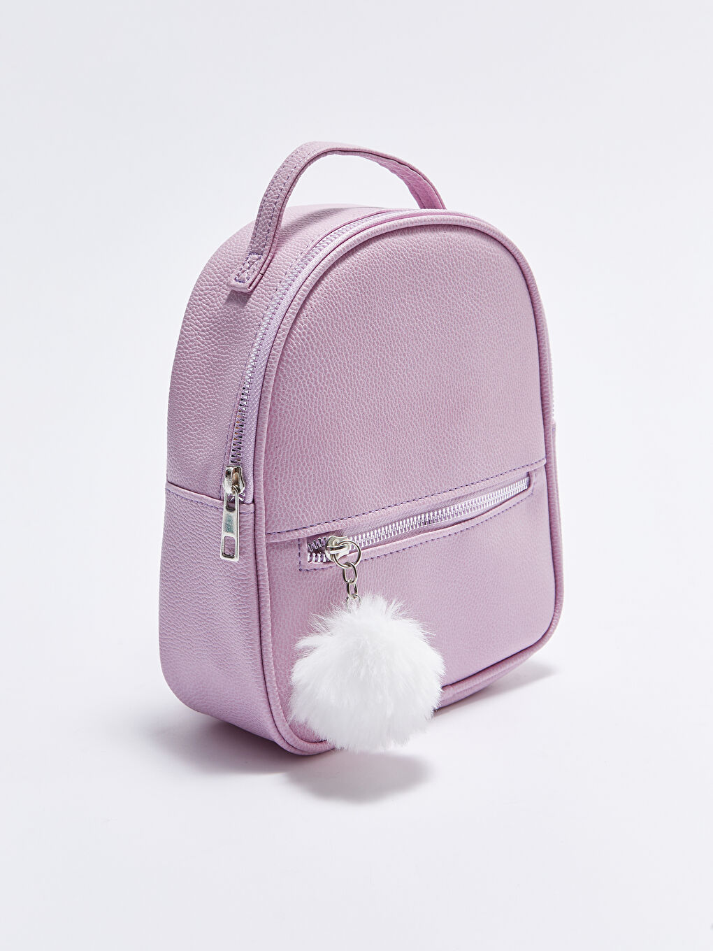 Lila Ponpon Detaylı Kız Çocuk Sırt Çantası-3