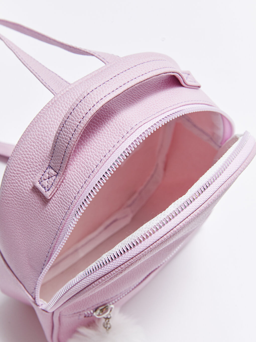 Lila Ponpon Detaylı Kız Çocuk Sırt Çantası-5