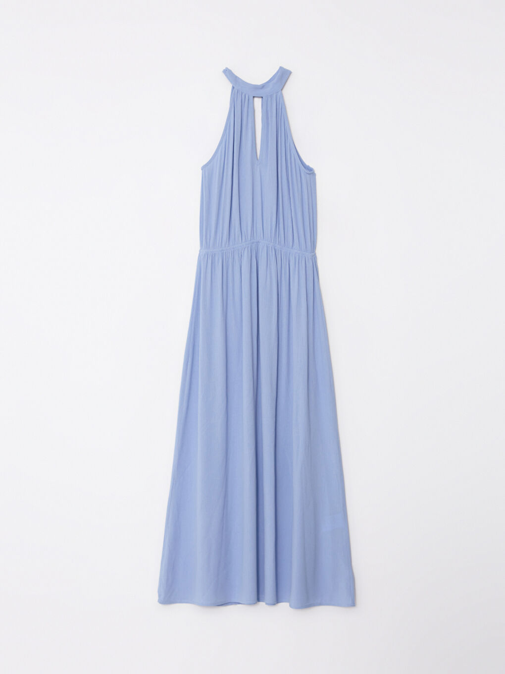 Robe Droite Sans Manches à Col Halter en Viscose pour Femmes-6