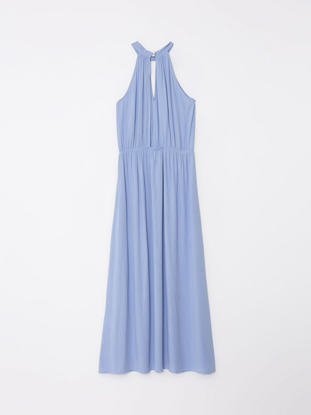 Robe Droite Sans Manches à Col Halter en Viscose pour Femmes-7