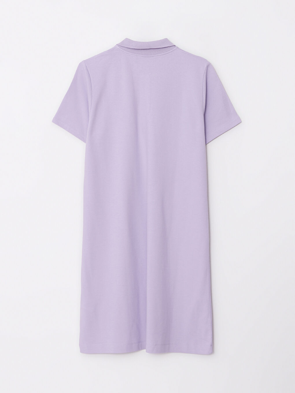 Lila Polo Yaka Nakışlı Kısa Kollu Pamuklu Kadın Tunik-10