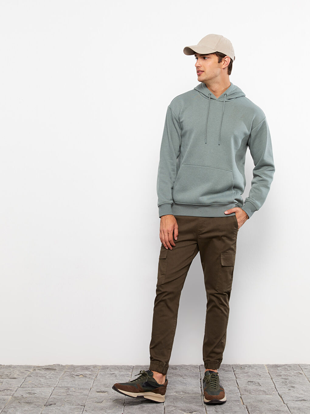 Slim Fit Twill Men's Jogger Trousers-1