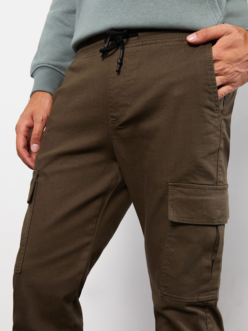 Slim Fit Twill Men's Jogger Trousers-3