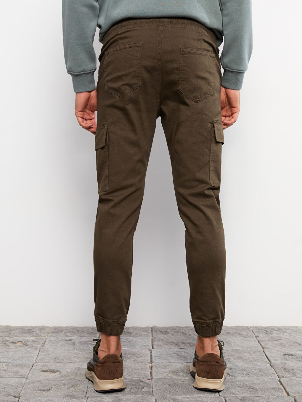 Slim Fit Twill Men's Jogger Trousers-4