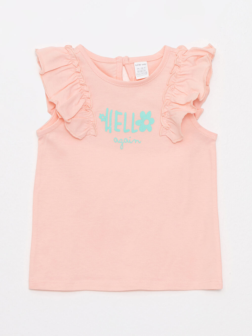 Crew Neck Printed Cotton Baby Girl T-Shirt