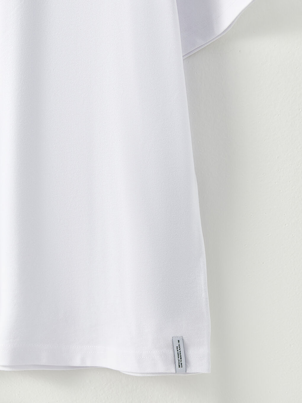 Beyaz Oversize Bisiklet Yaka Kısa Kollu Penye Erkek Tişört-7