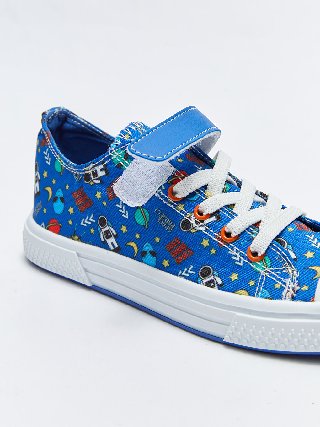 Mavi Baskılı Bağcıklı Cırt Cırtlı Erkek Çocuk Spor Ayakkabı-5