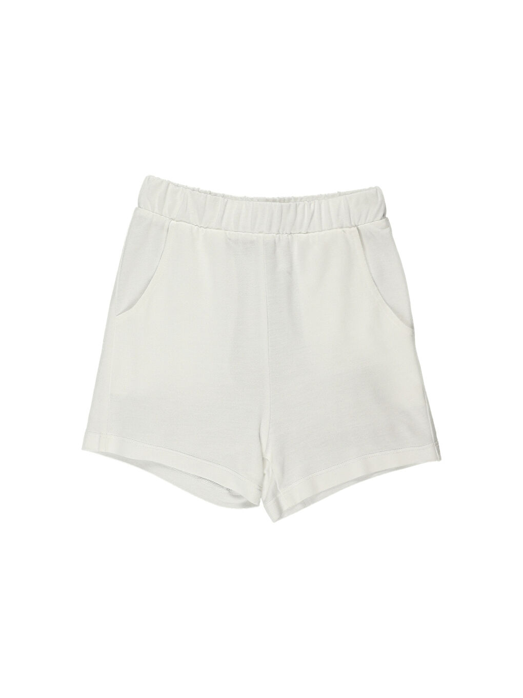Ekru Beli Lastikli Kız Çocuk Şort
