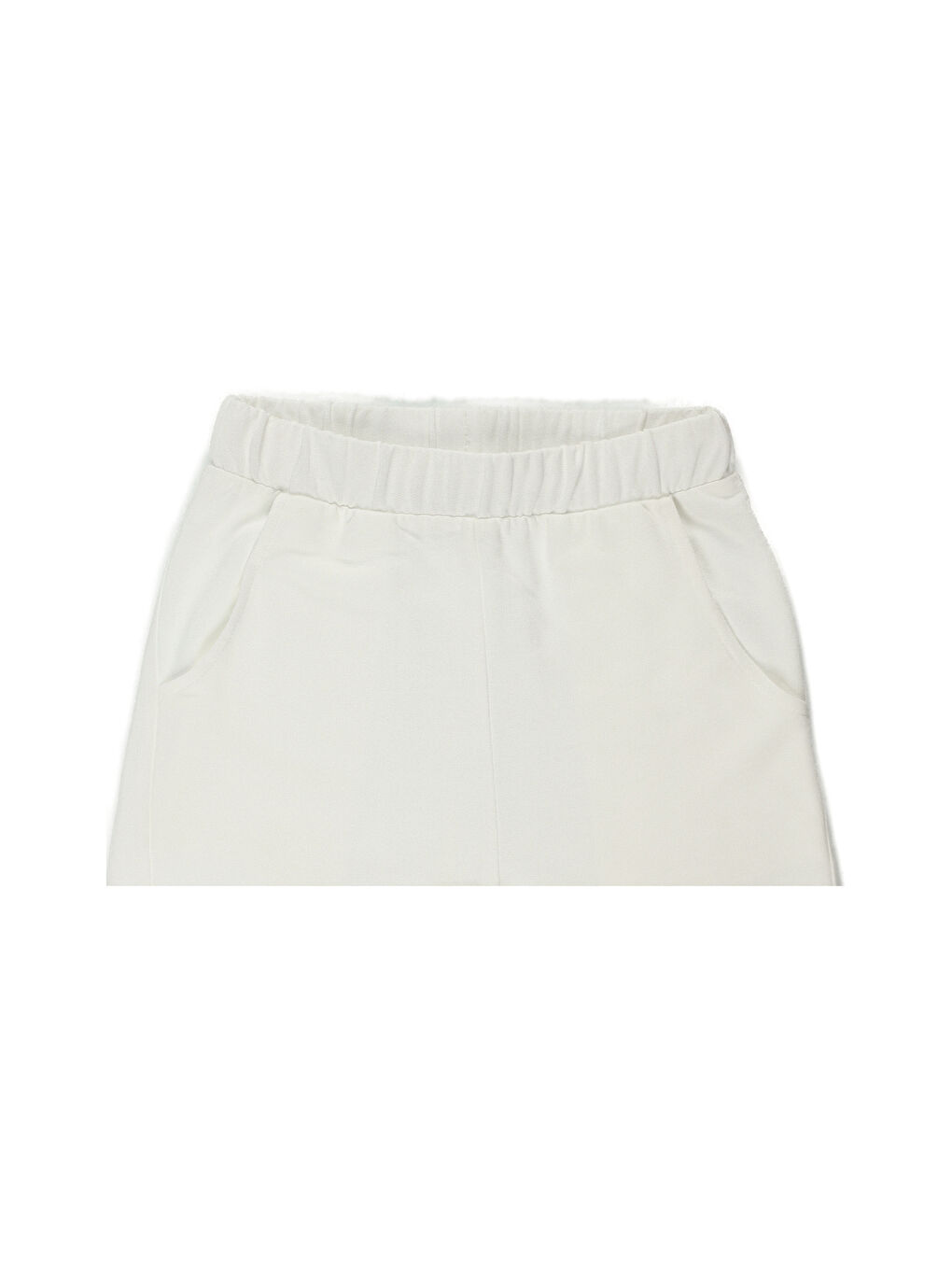 Ekru Beli Lastikli Kız Çocuk Şort-2