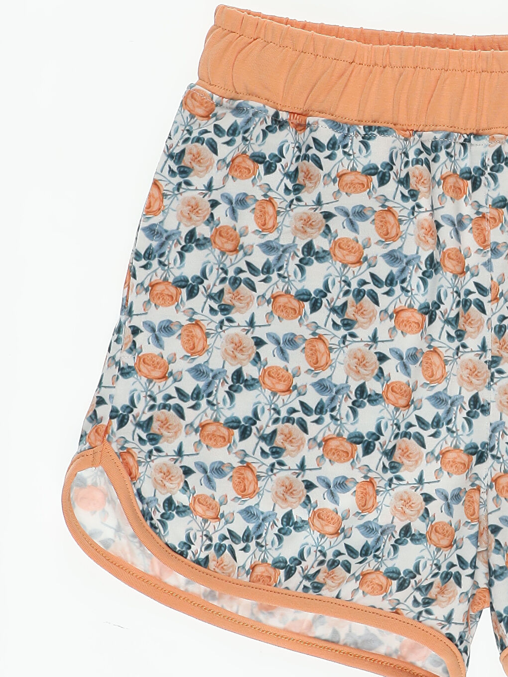 Ekru Beli Lastikli Baskılı Kız Çocuk Şort-2