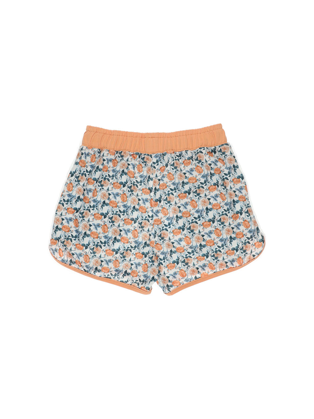 Ekru Beli Lastikli Baskılı Kız Çocuk Şort-1