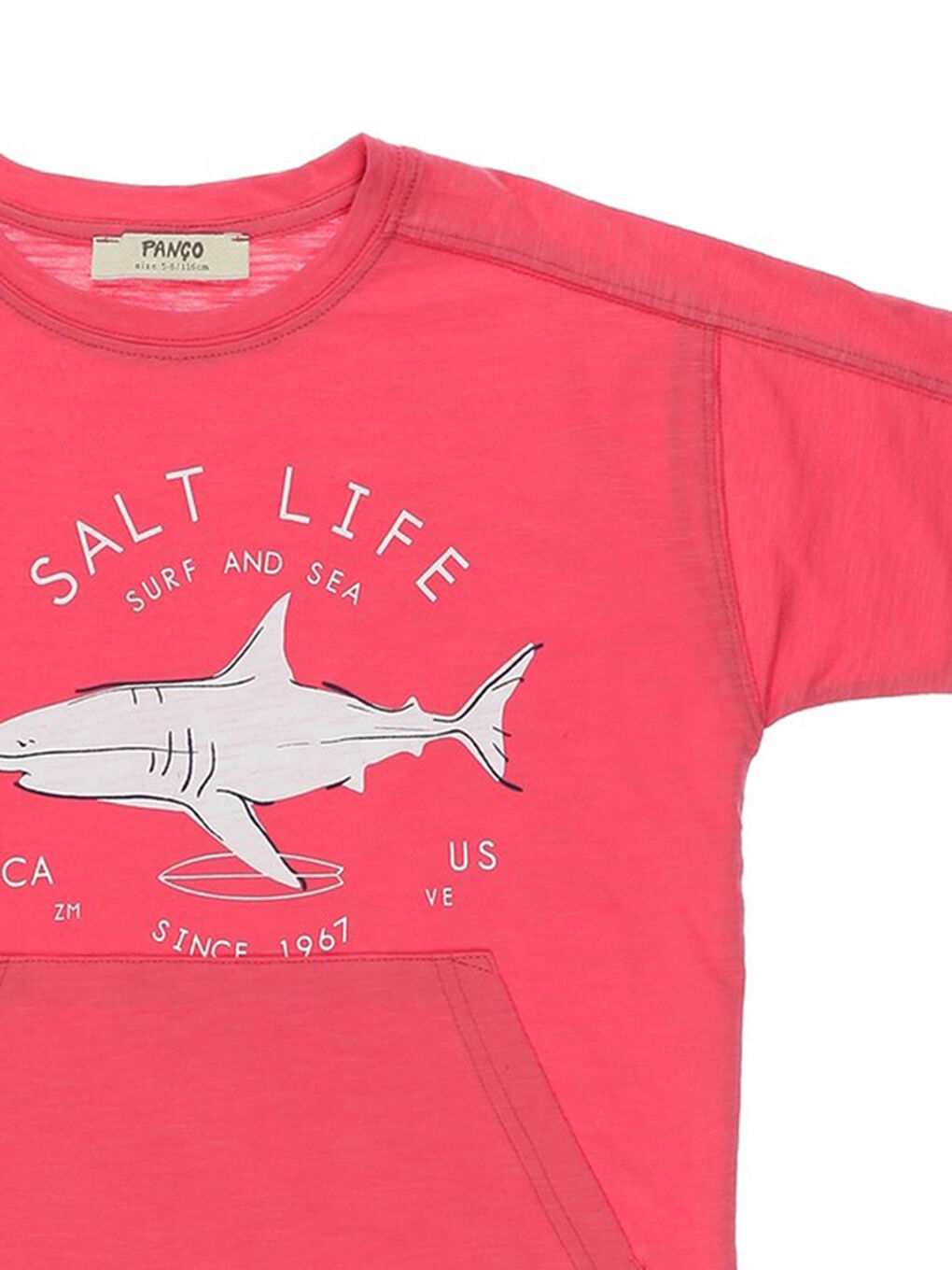 Kırmızı Bisiklet Yaka Baskılı Kısa Kollu Erkek Çocuk Tişört-2