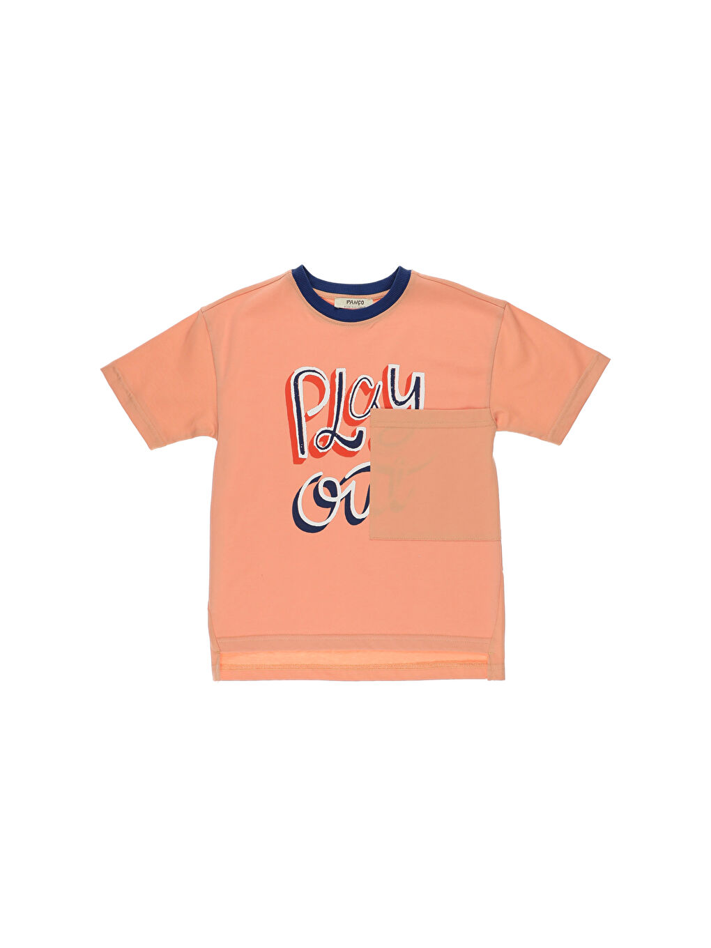 Pembe Bisiklet Yaka Baskılı Kısa Kollu Erkek Çocuk Tişört