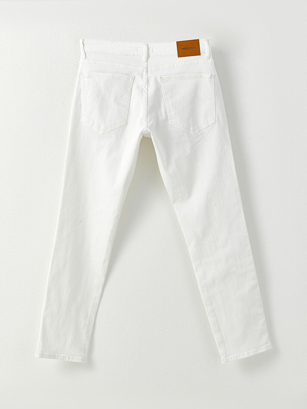 Beyaz Slim Fit Erkek Jean Pantolon-6