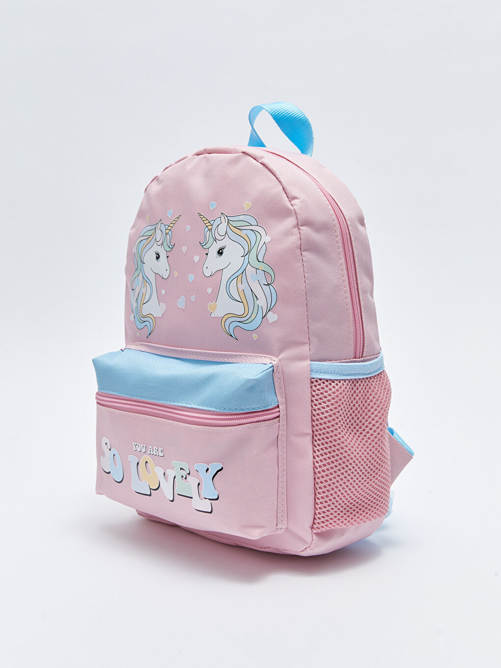 Pembe Baskılı Kız Çocuk Sırt Çantası-1